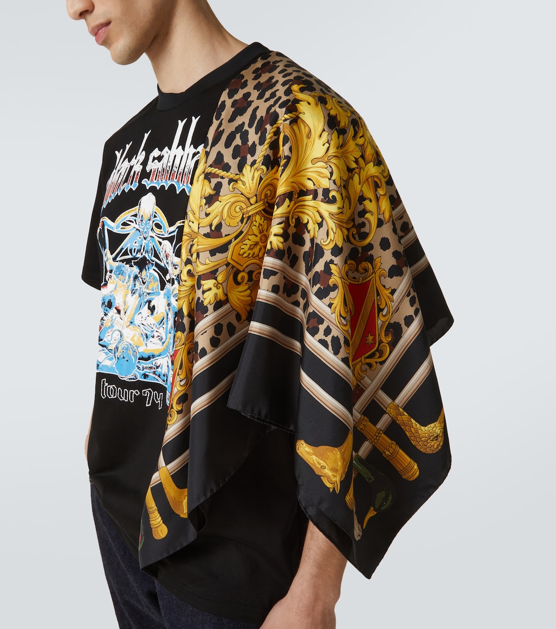 Camiseta Sabbath negra con capa | Junya Watanabe