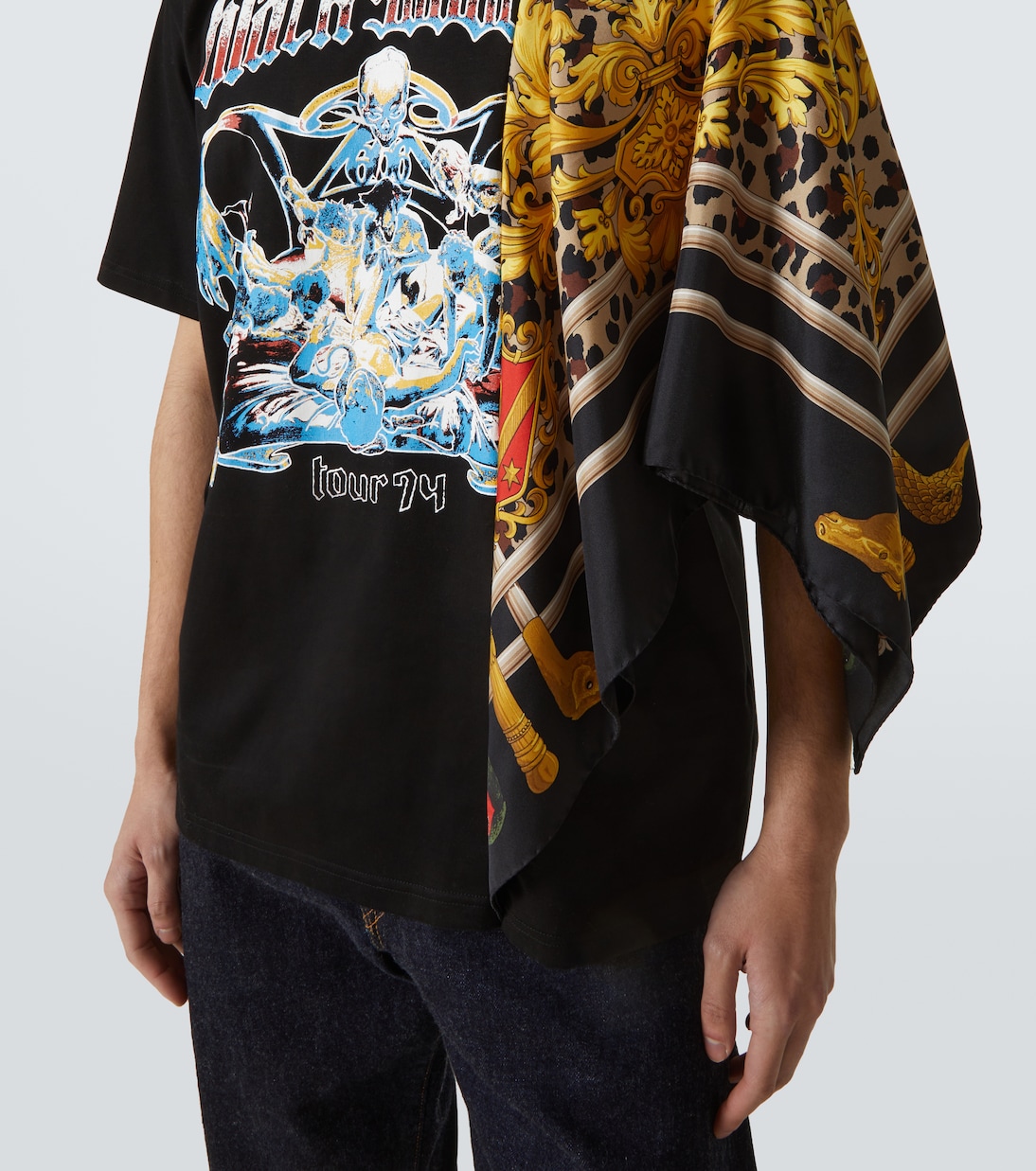 Camiseta Sabbath negra con capa | Junya Watanabe