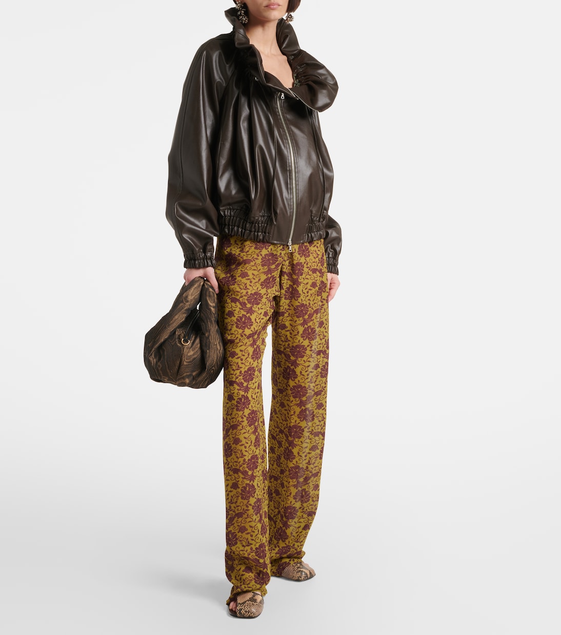 Cocoon gathered satin blouson  | Dries Van Noten