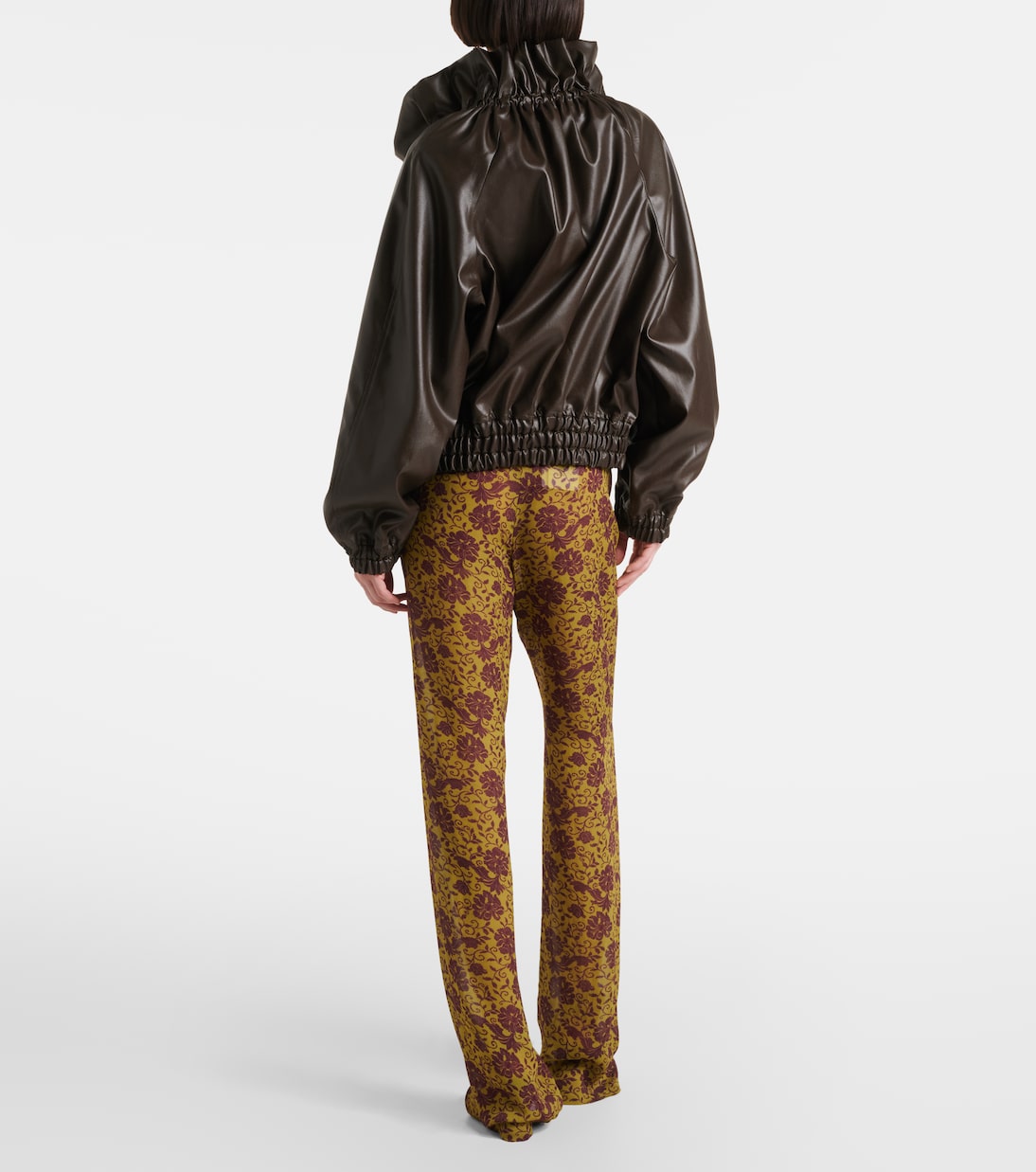 Cocoon gathered satin blouson  | Dries Van Noten