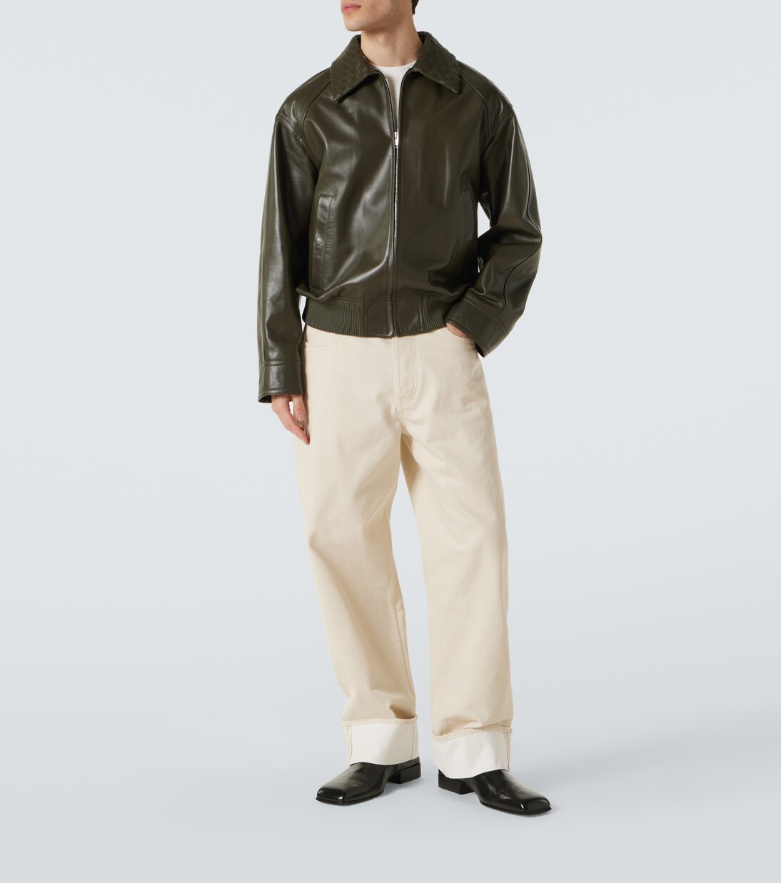 Patch-appliqué wide-leg jeans | Bottega Veneta