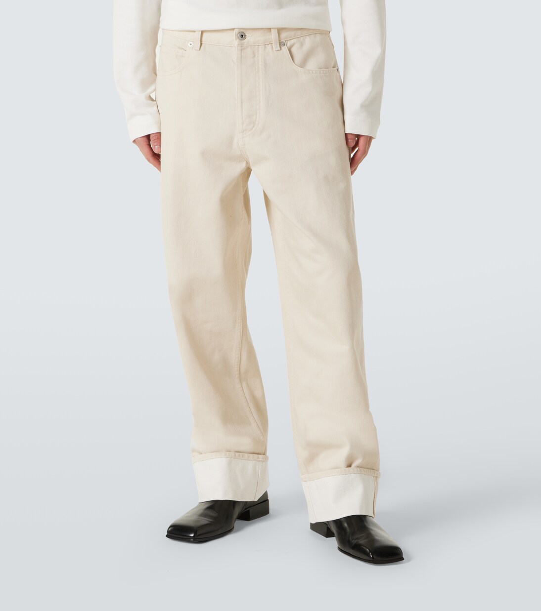 Patch-appliqué wide-leg jeans | Bottega Veneta