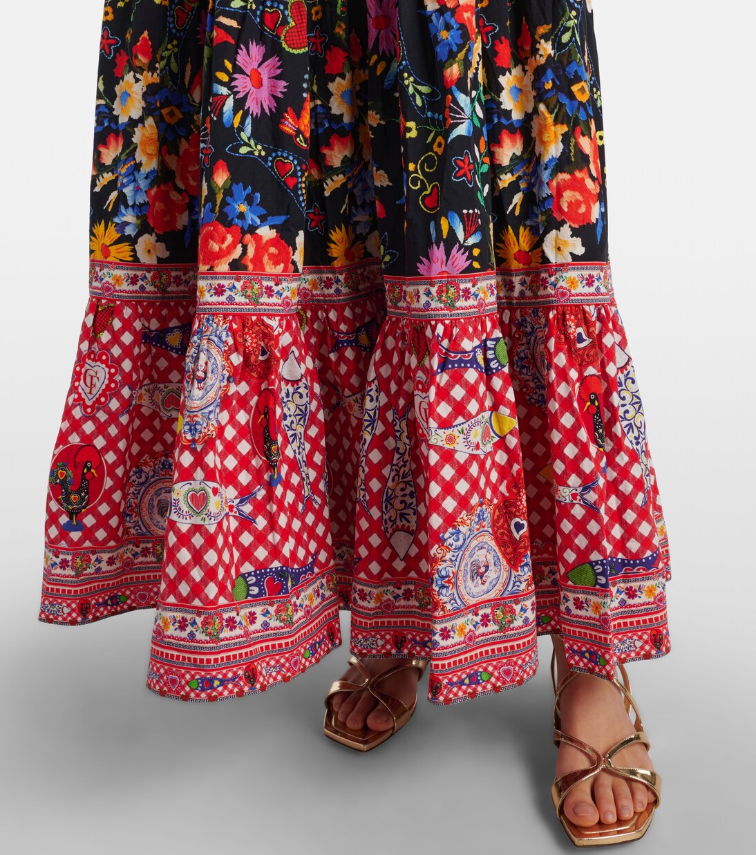 Printed tiered cotton maxi dress | Camilla