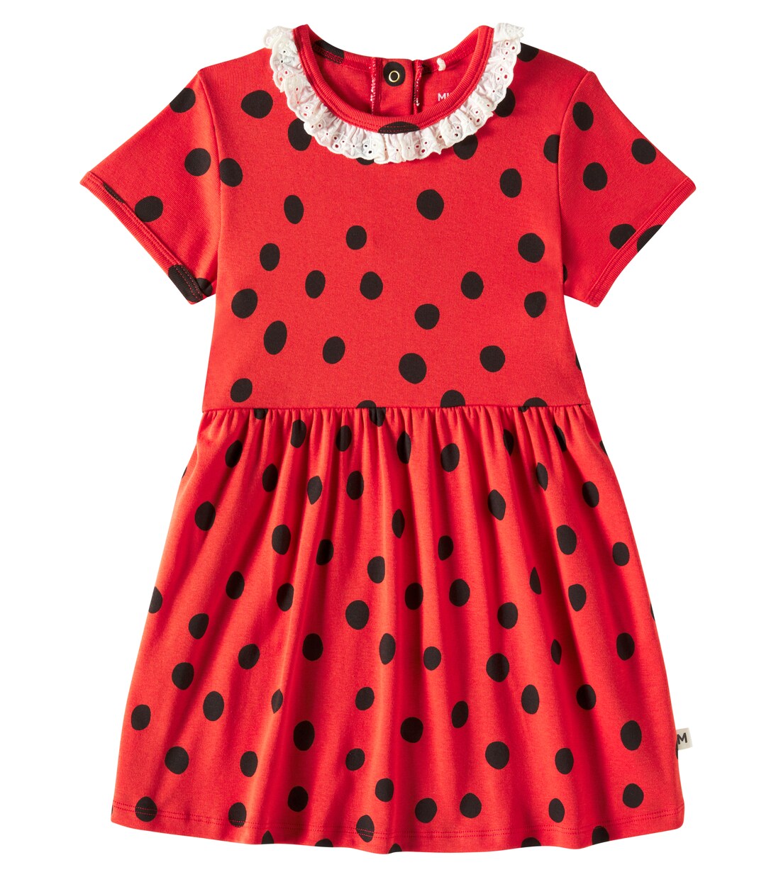 Dots lace-trimmed cotton dress | Mini Rodini