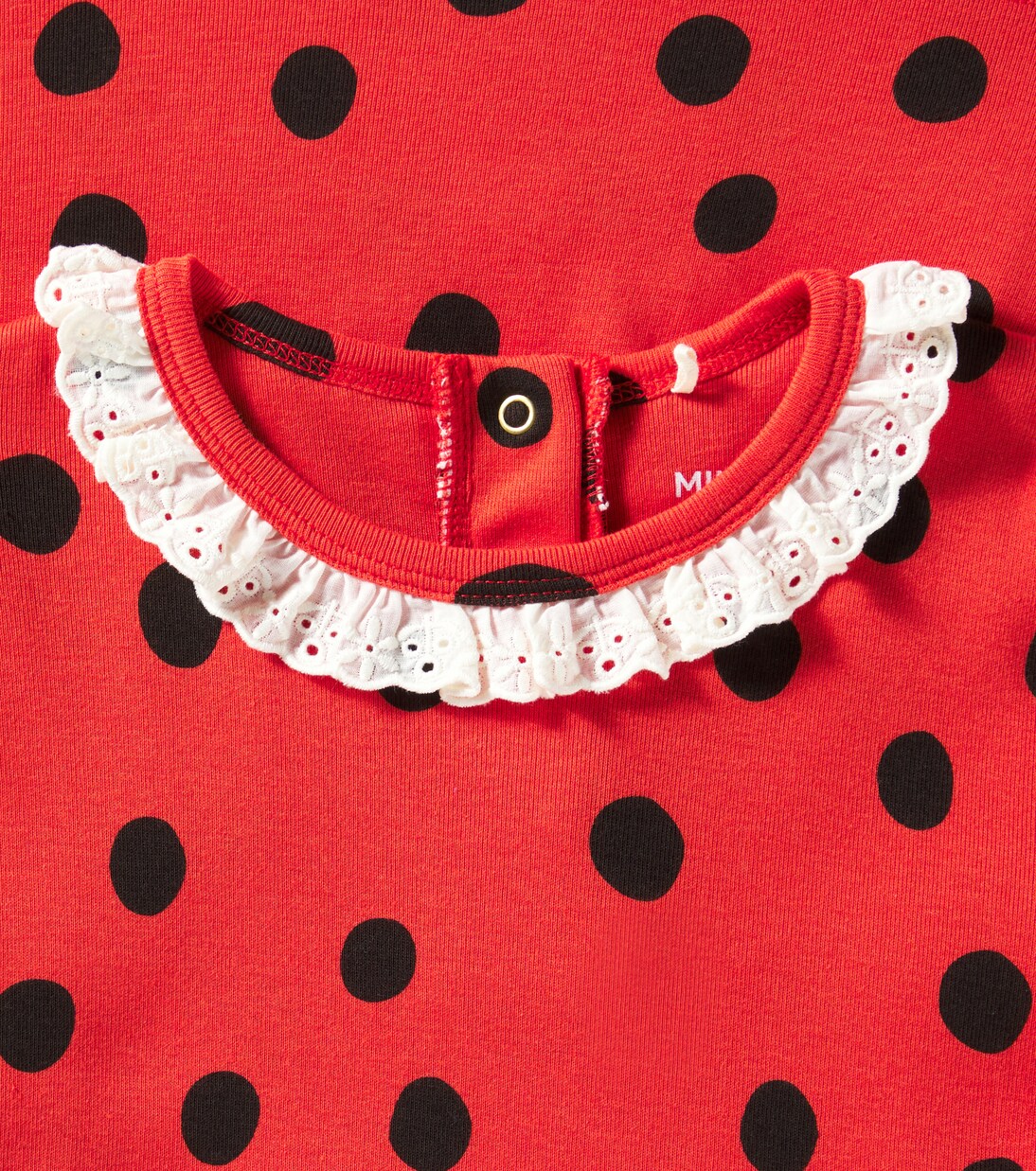 Dots lace-trimmed cotton dress | Mini Rodini