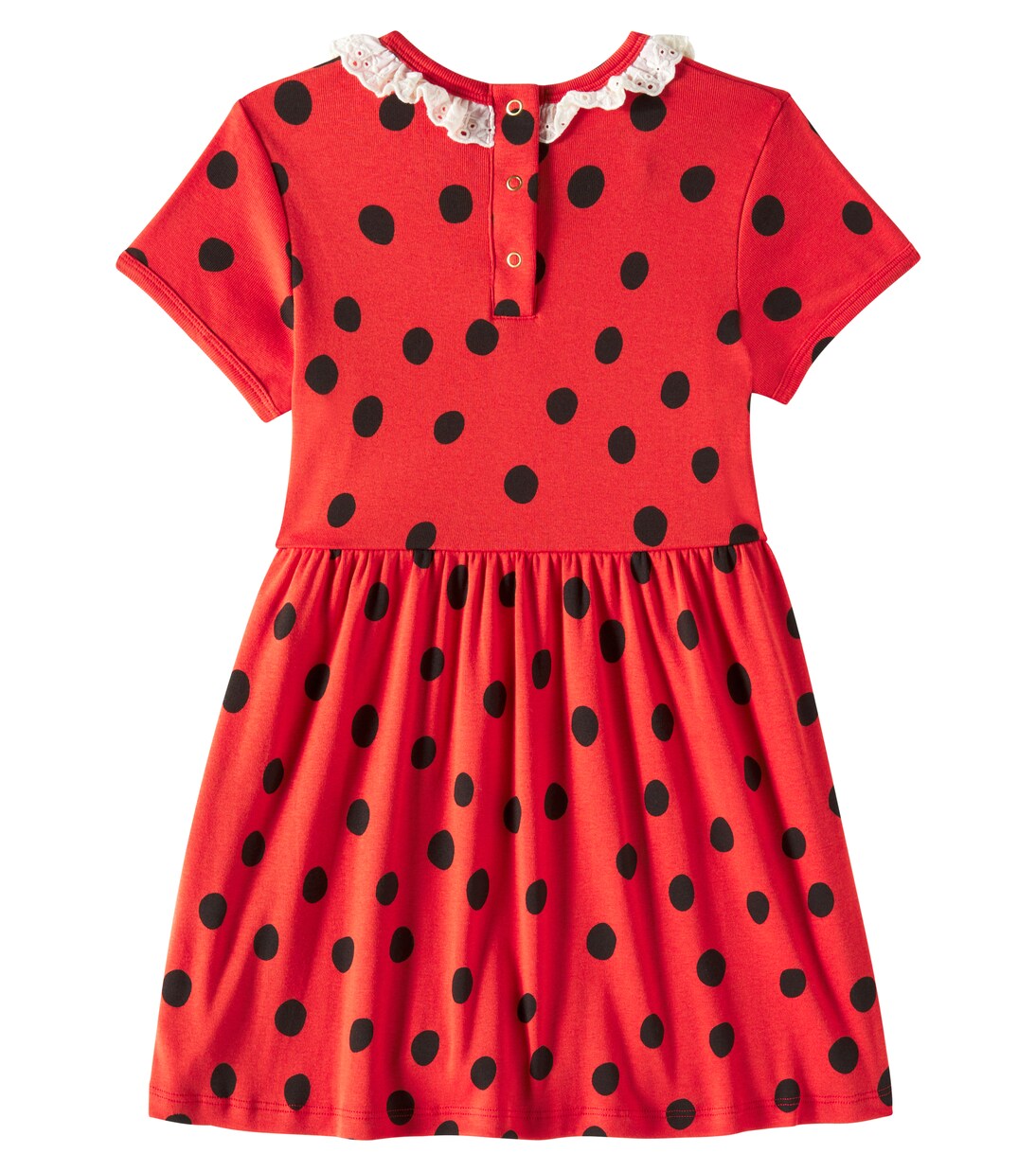 Dots lace-trimmed cotton dress | Mini Rodini