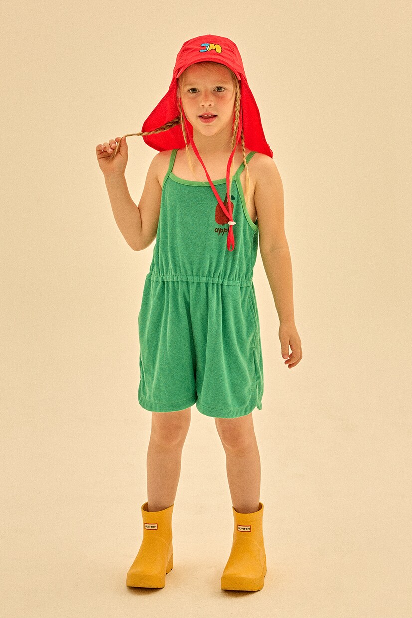 Apple cotton-blend playsuit | Jellymallow