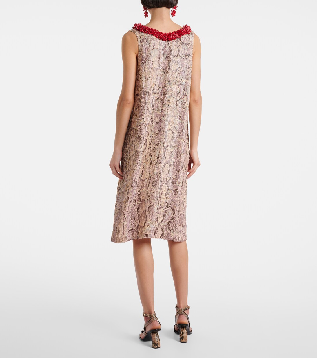 Bedrucktes Midikleid mit Pailletten | Dries Van Noten