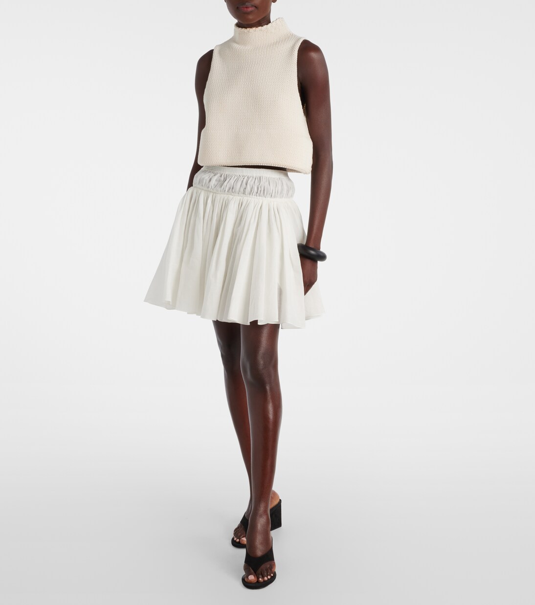 Cropped cotton-blend top | Alaïa