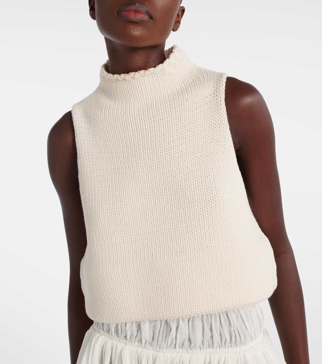 Cropped cotton-blend top | Alaïa