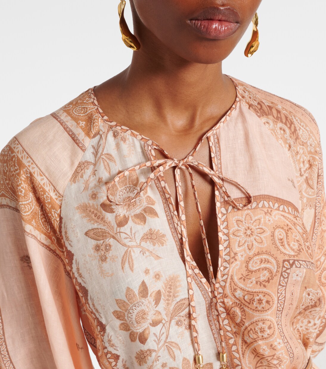 Bedrucktes Midikleid Lucky aus Leinen | Zimmermann