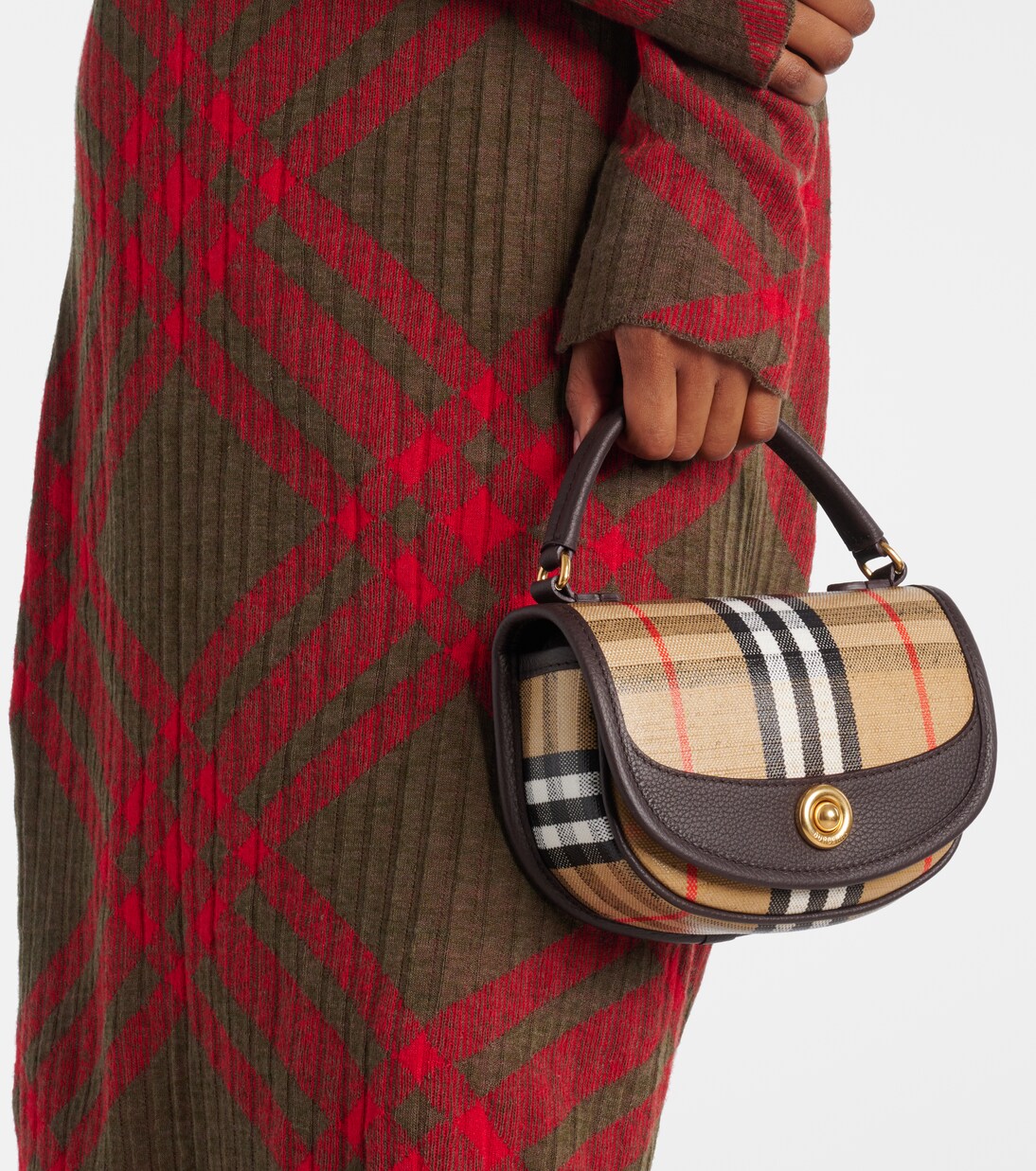 Bolso al hombro Highlands Mini en jacquard | Burberry