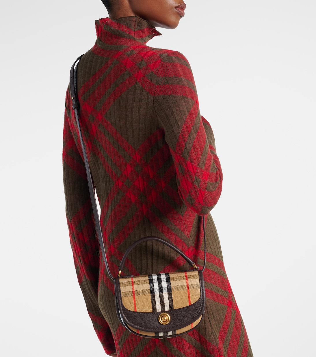 Bolso al hombro Highlands Mini en jacquard | Burberry