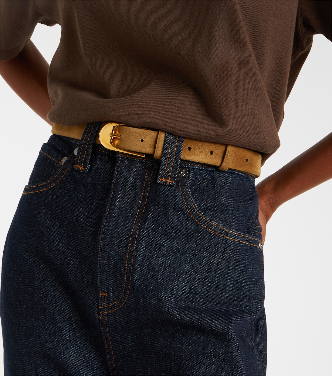 Dome suede belt  | Khaite