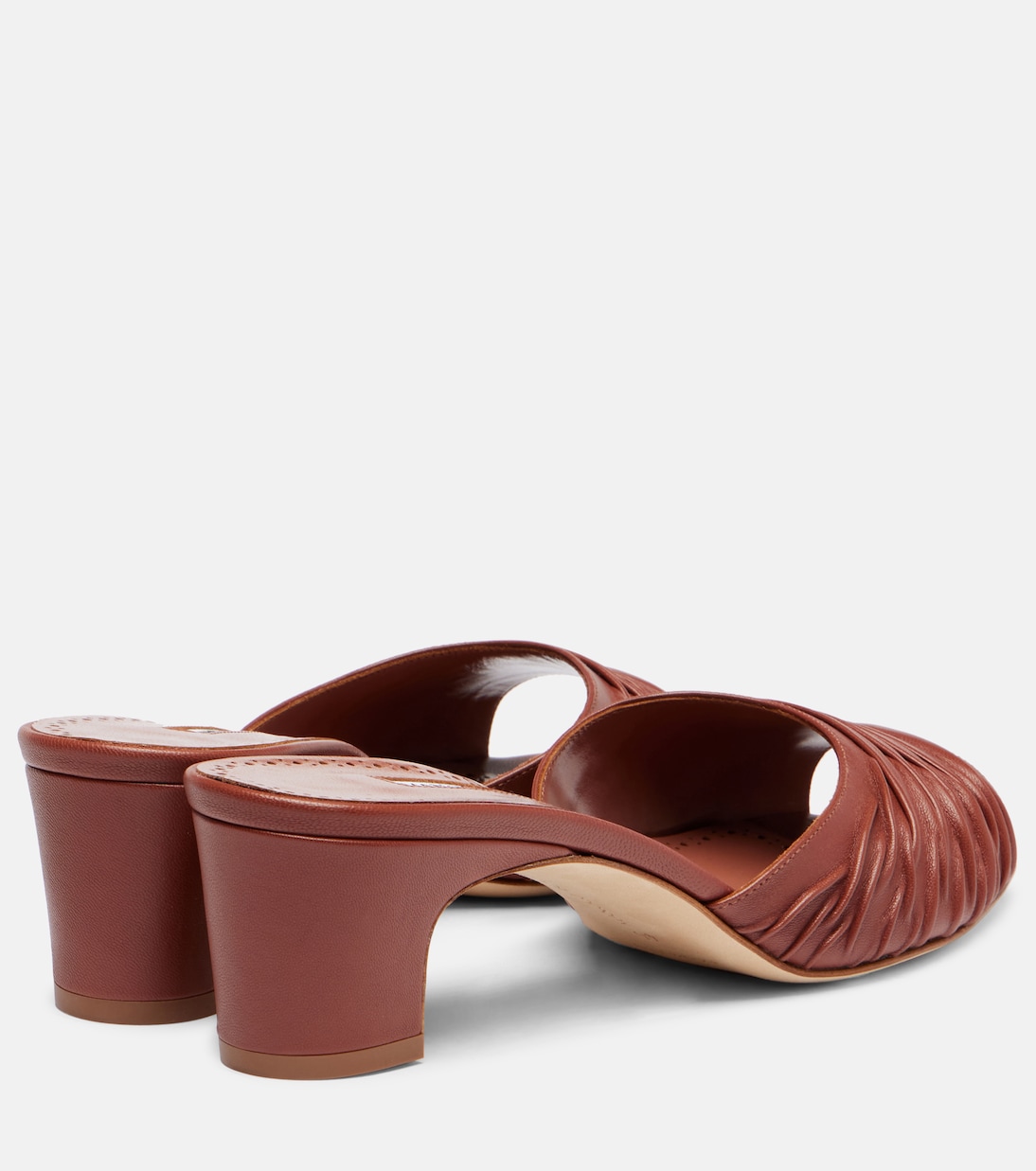 Piruabar gathered leather mules | Manolo Blahnik