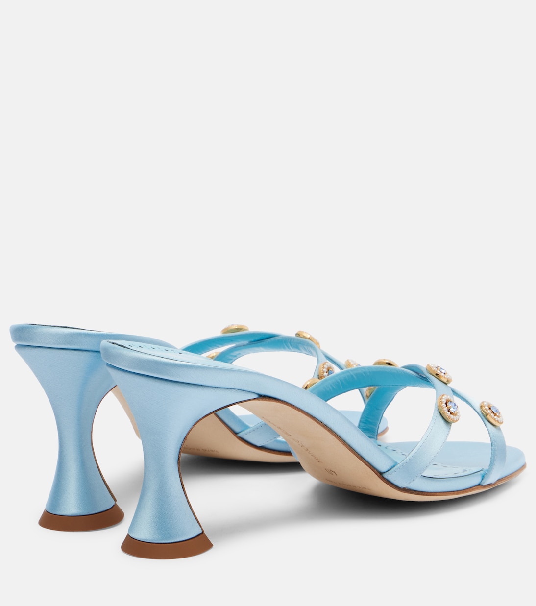 Pyrenea embellished satin mules | Manolo Blahnik