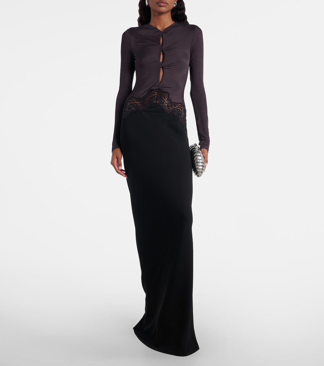 Cutout lace-trimmed maxi dress | Christopher Esber
