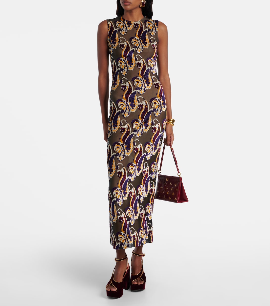 Paisley semi-sheer midi dress | Etro