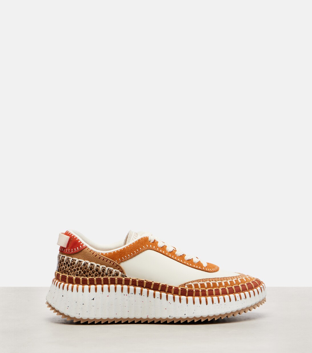 Nama suede-trimmed leather sneakers | Chloé