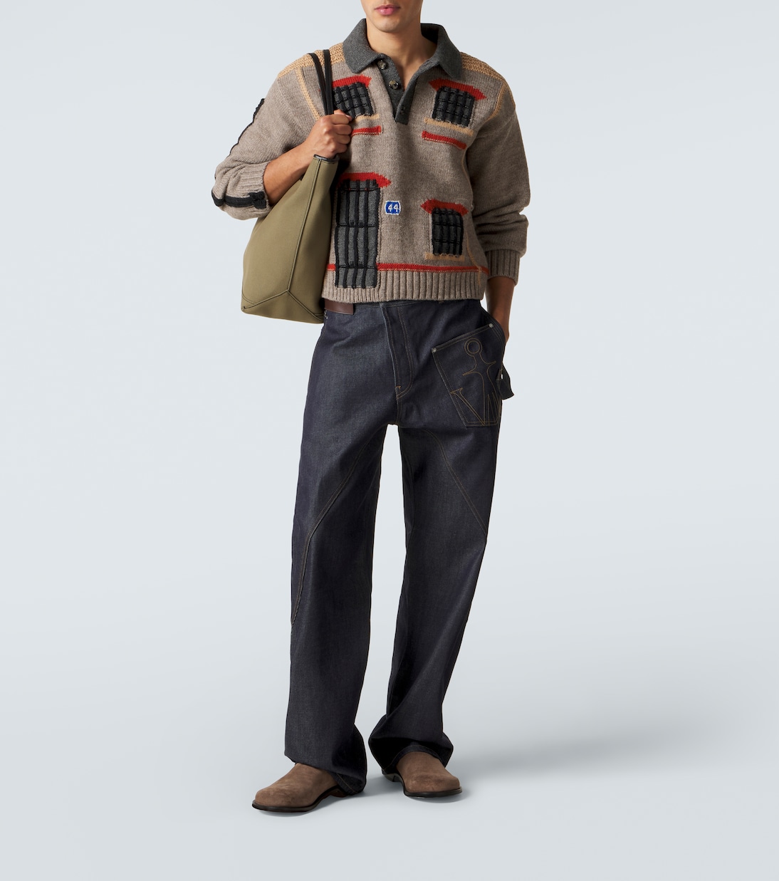 Bestickter Polopullover aus Wolle | JW Anderson