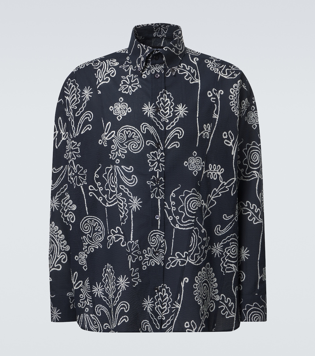 Printed cotton seersucker shirt | Giorgio Armani