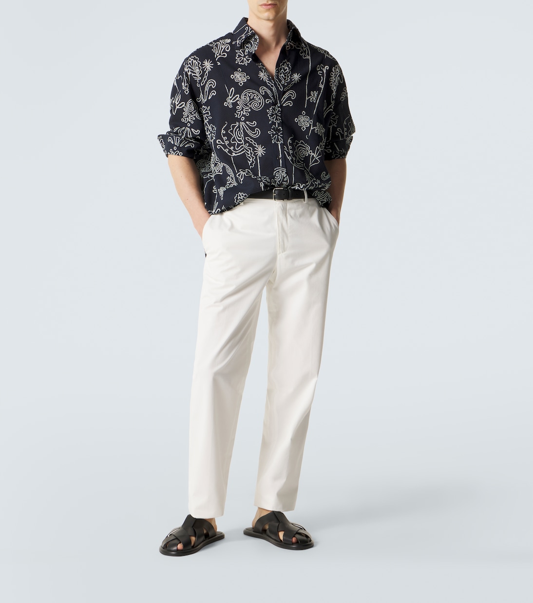 Printed cotton seersucker shirt | Giorgio Armani