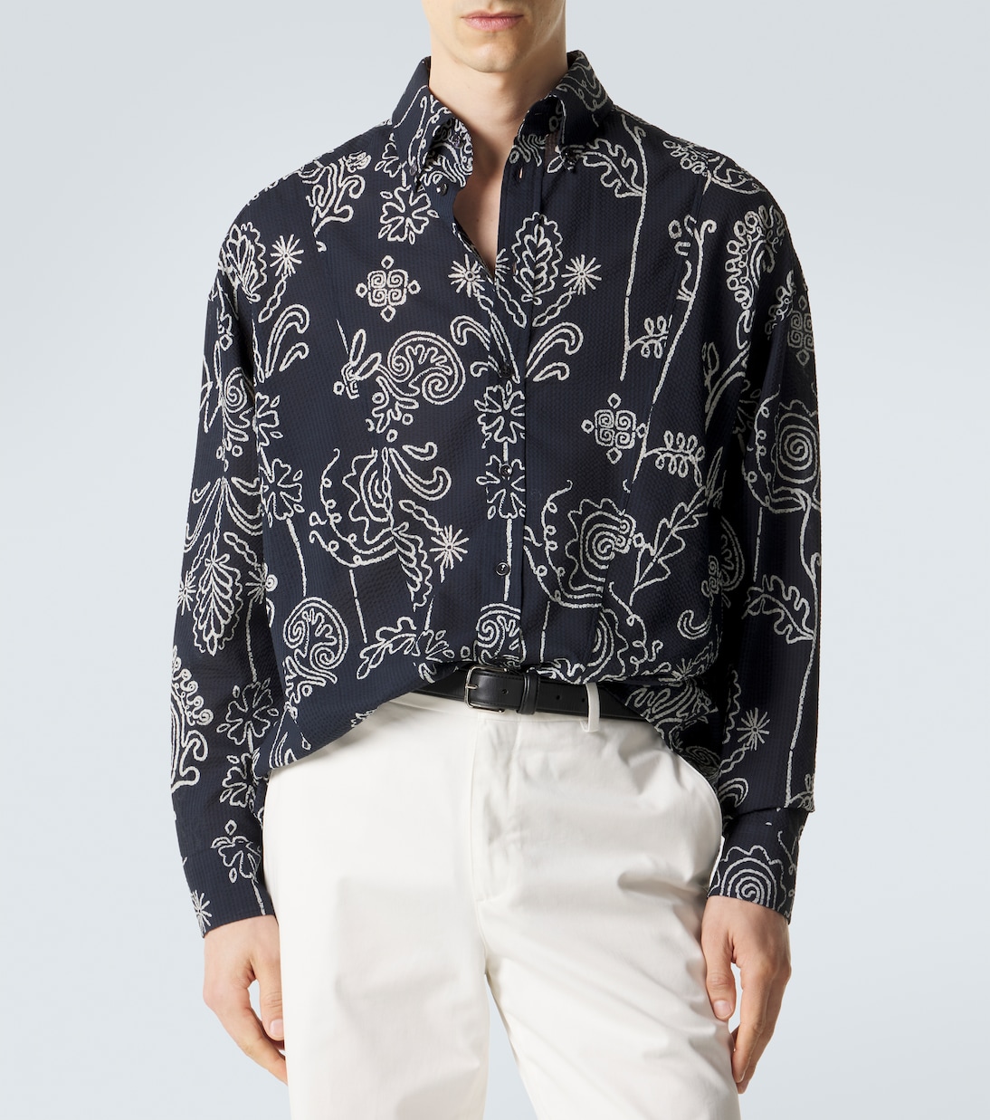 Printed cotton seersucker shirt | Giorgio Armani