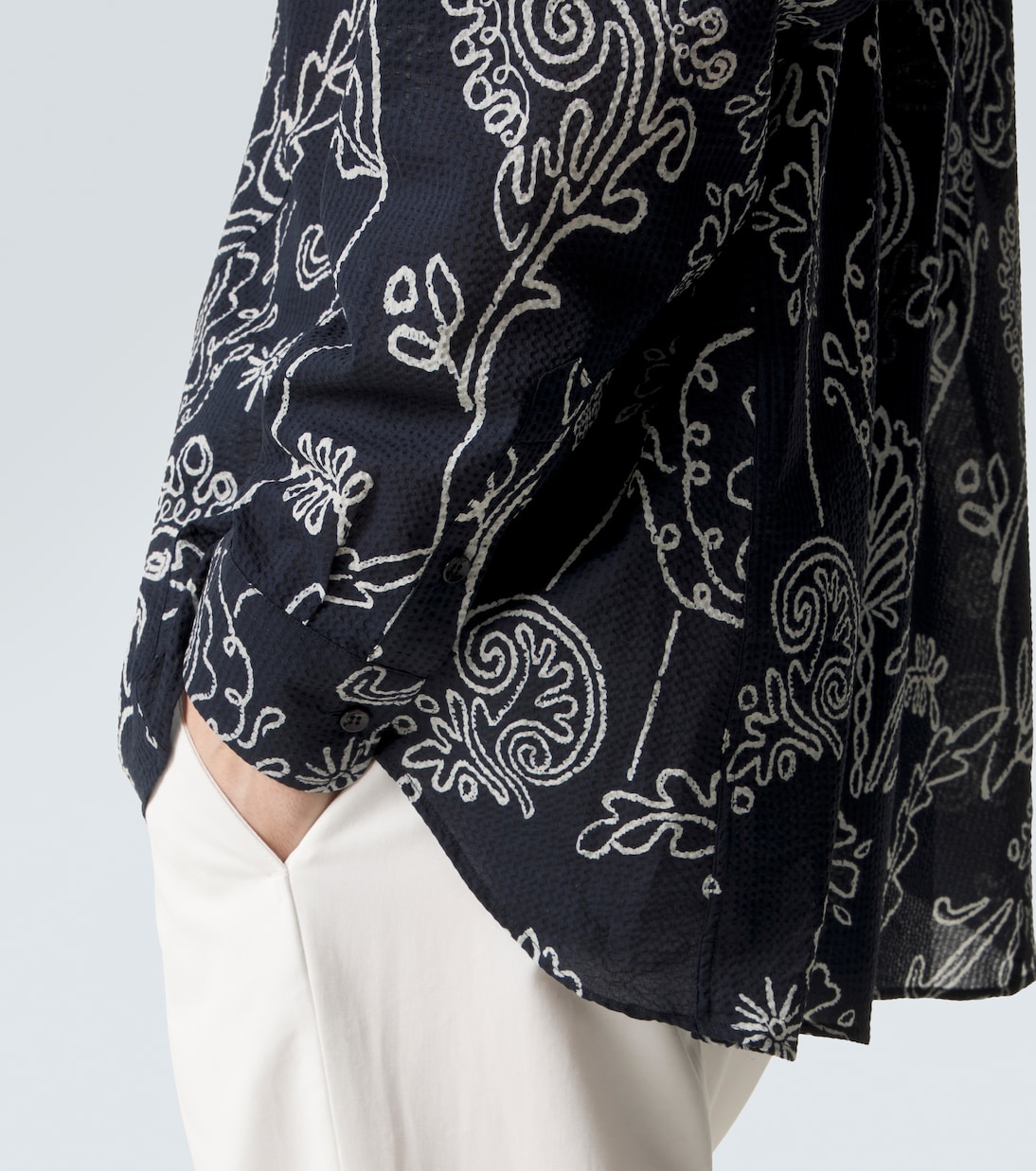 Printed cotton seersucker shirt | Giorgio Armani