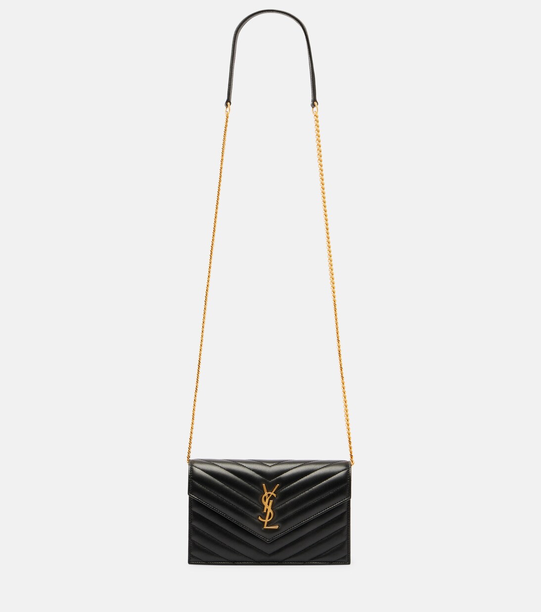 Cassandre matelassé envelope leather wallet on chain | Saint Laurent