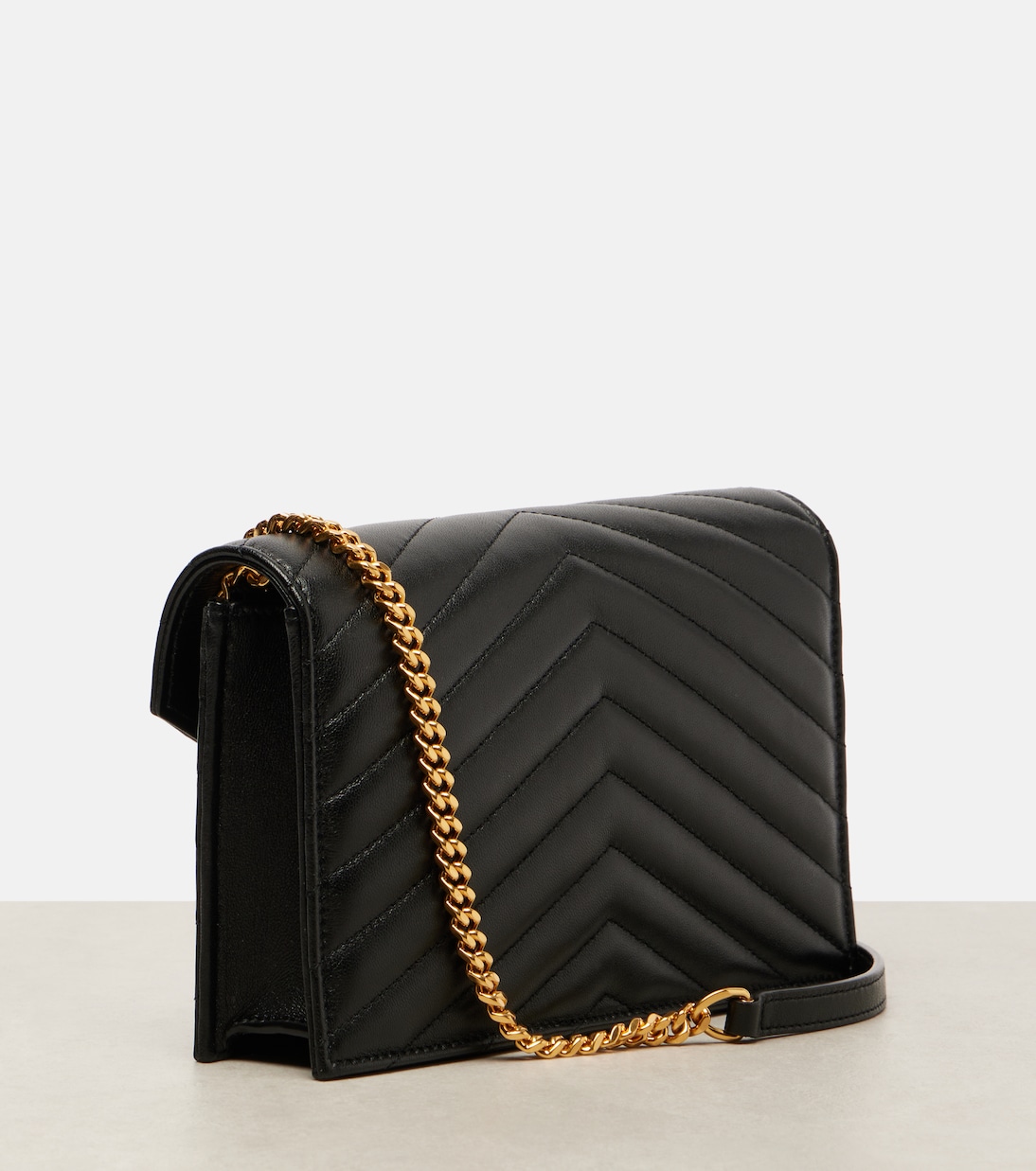 Cassandre matelassé envelope leather wallet on chain | Saint Laurent