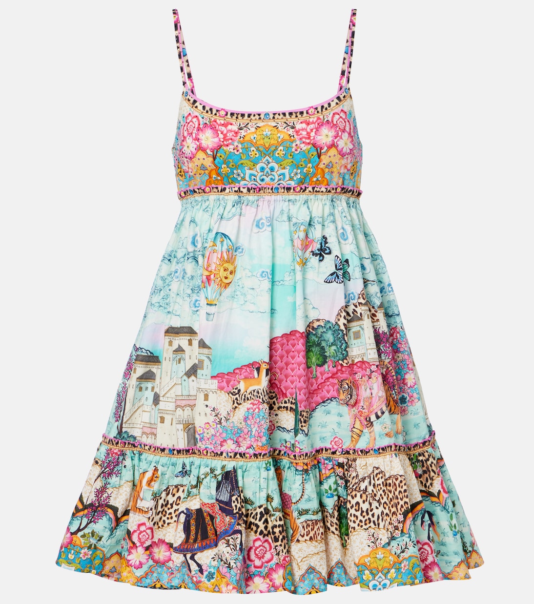 Gathered printed cotton minidress | Camilla