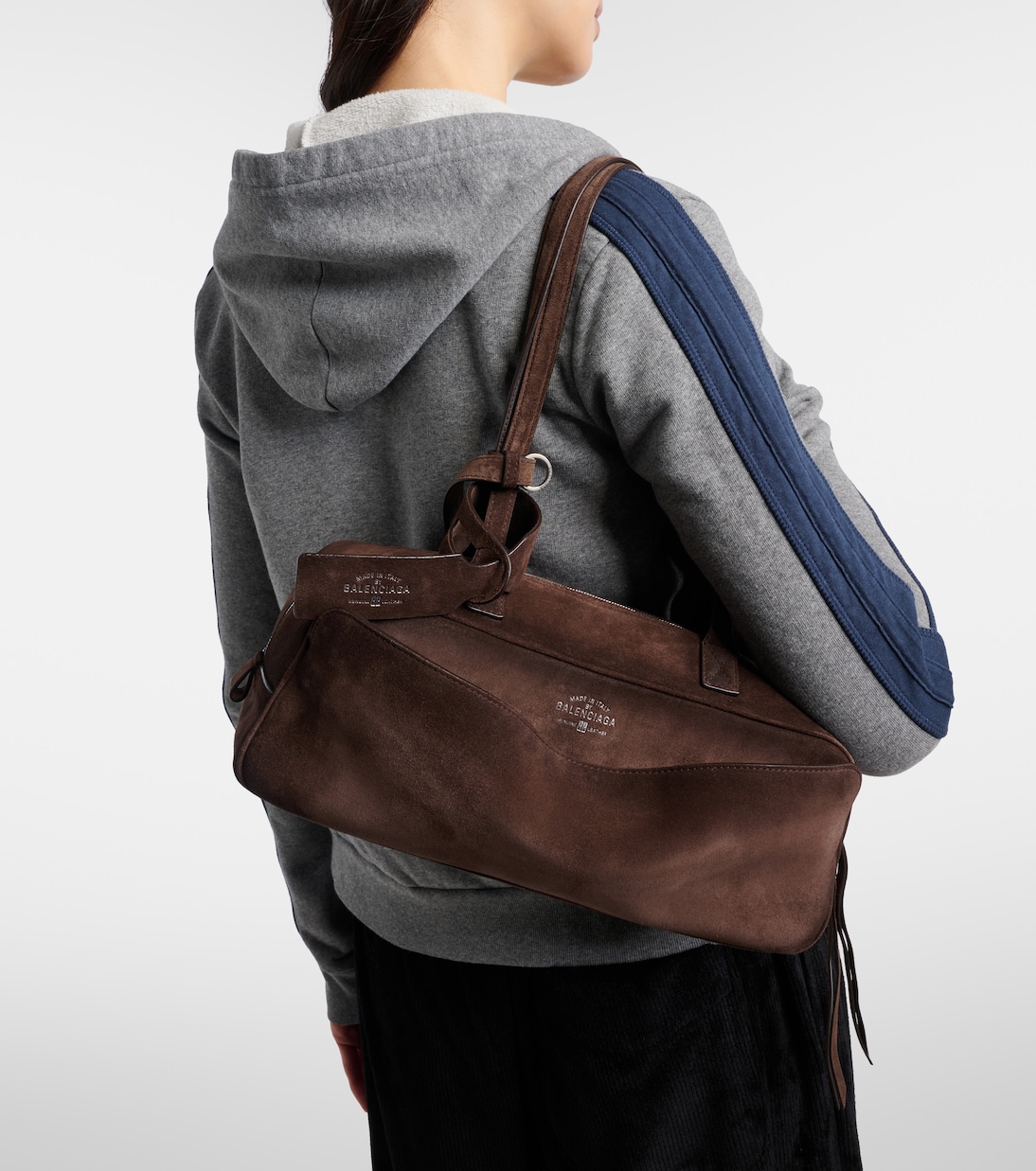 Borsa a spalla Carrie Small in suede | Balenciaga