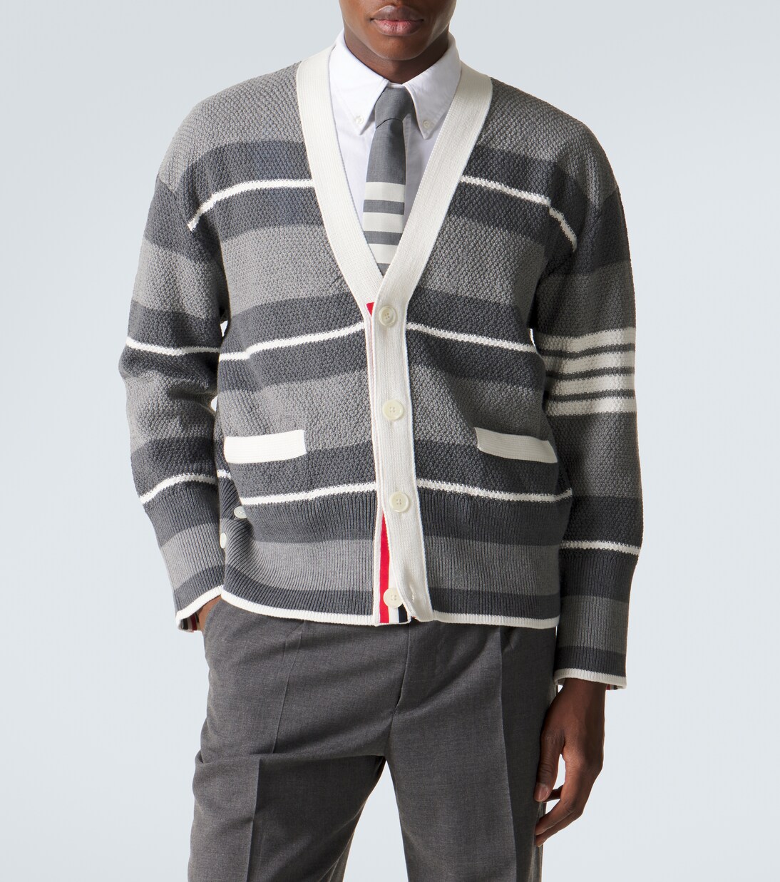 Striped cotton cardigan | Thom Browne