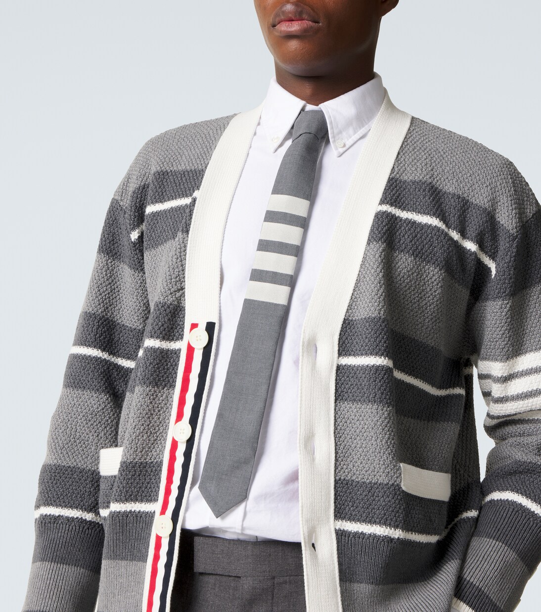 Striped cotton cardigan | Thom Browne