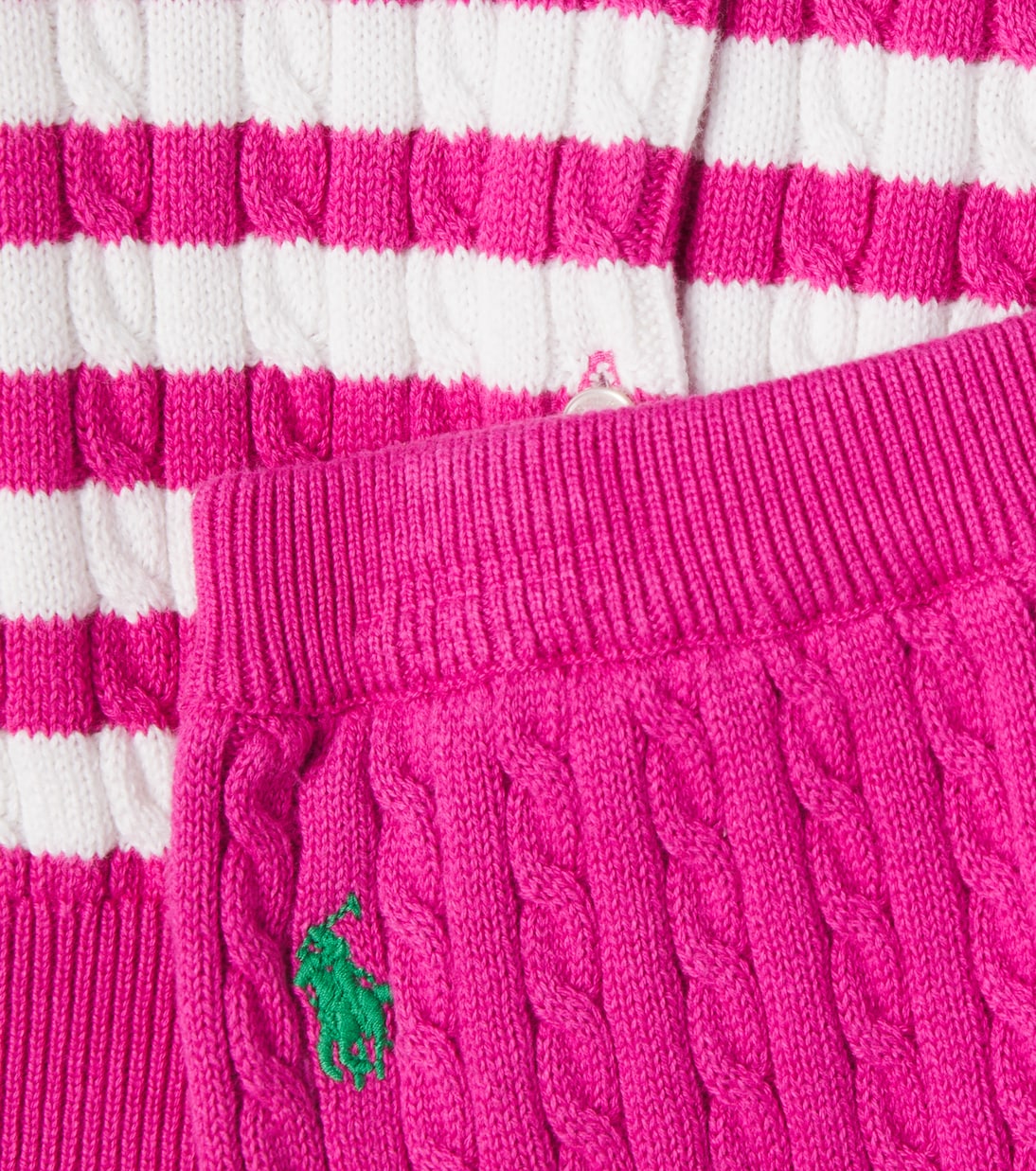 Baby cable-knit cotton cardigan and pants set | Polo Ralph Lauren Kids