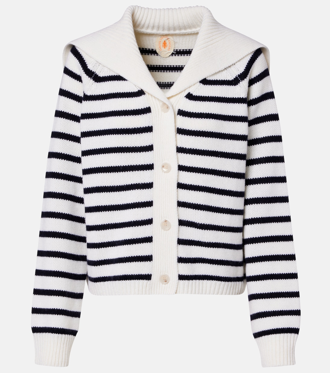 Cardigan rayé en laine et cachemire | Jardin des Orangers