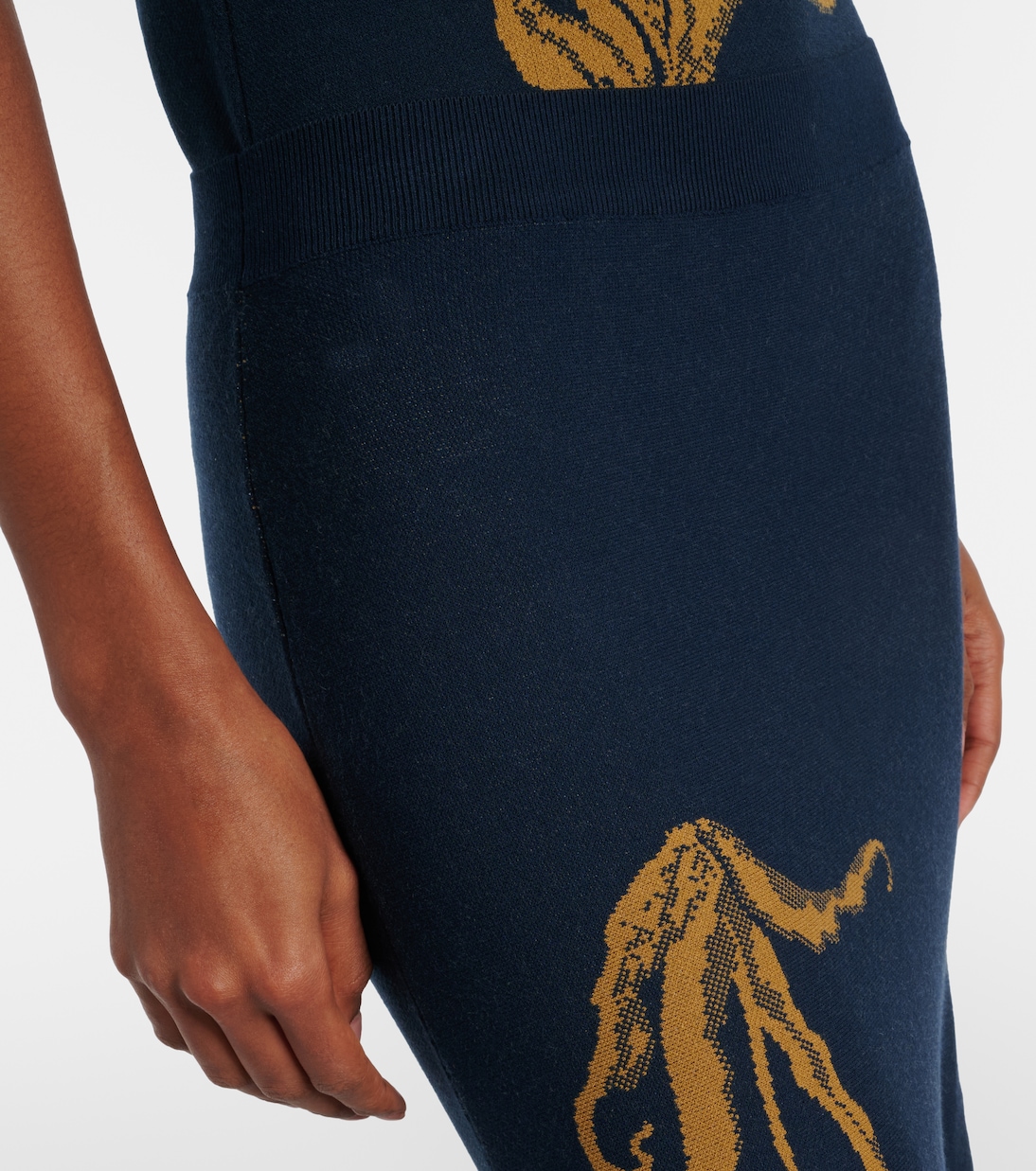 Jupe midi en jacquard à fleurs | Erdem