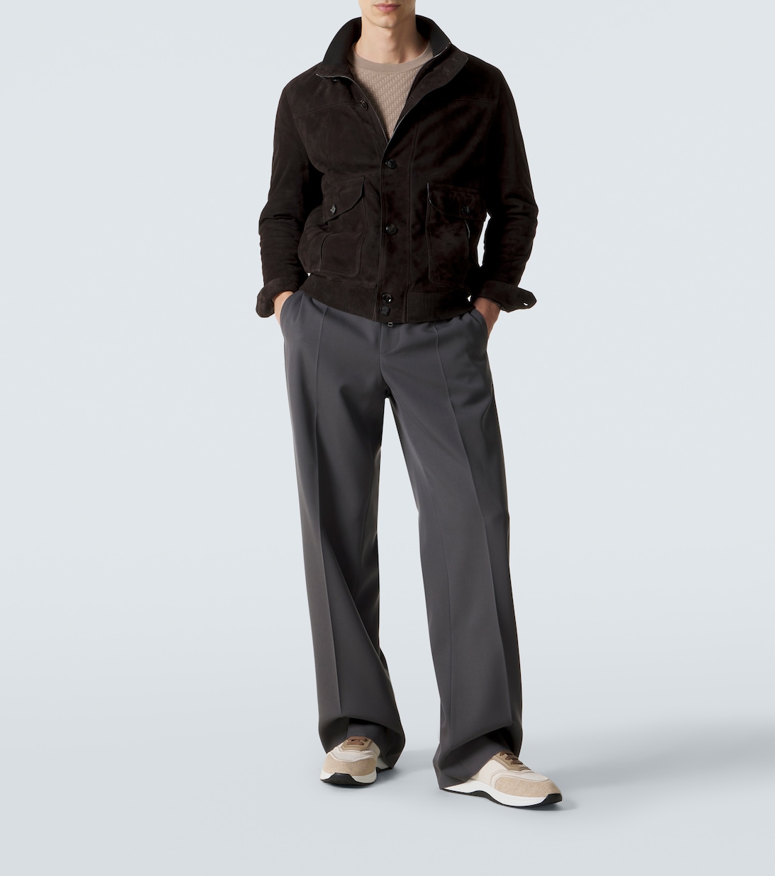 Leather-trimmed sneakers | Brioni