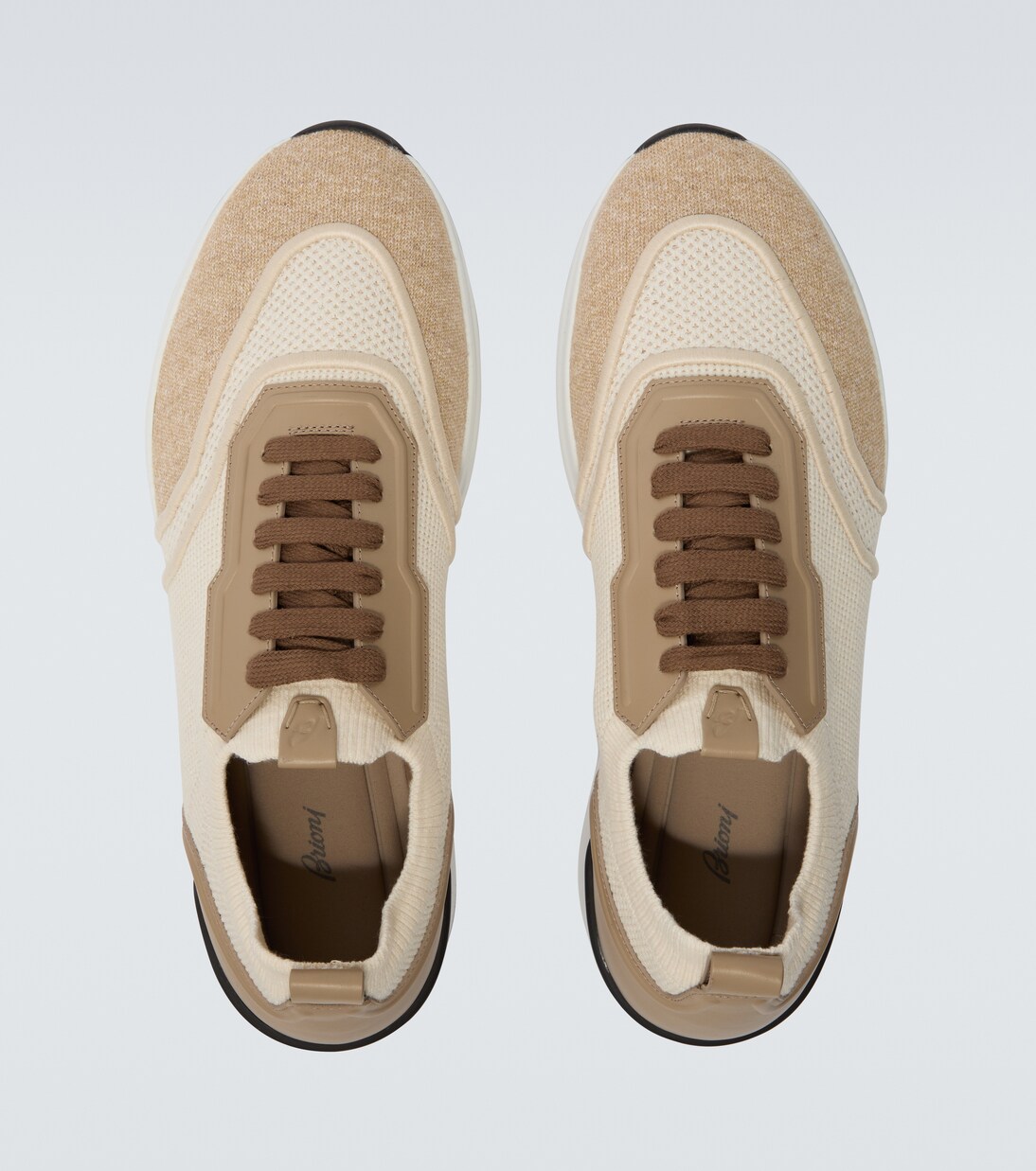 Leather-trimmed sneakers | Brioni