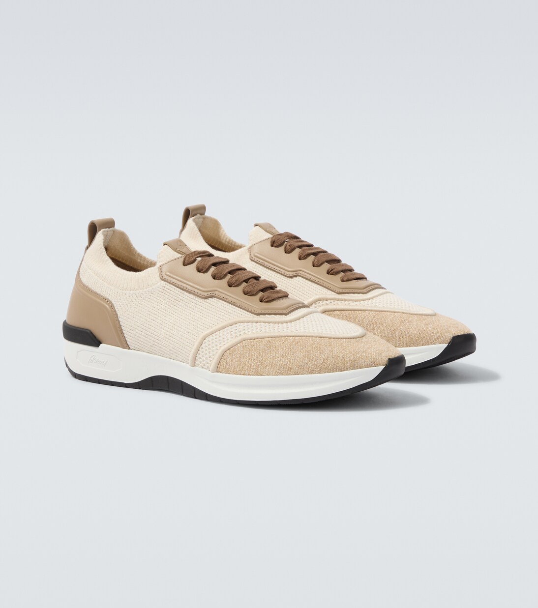 Leather-trimmed sneakers | Brioni