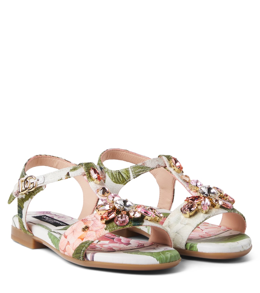 Sandales à fleurs et cristaux | Dolce&Gabbana Kids