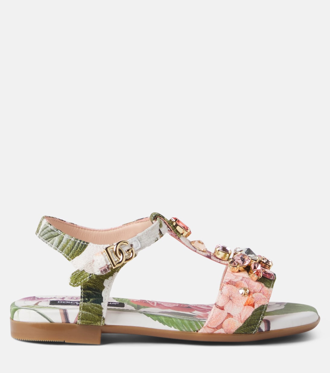 Sandales à fleurs et cristaux | Dolce&Gabbana Kids