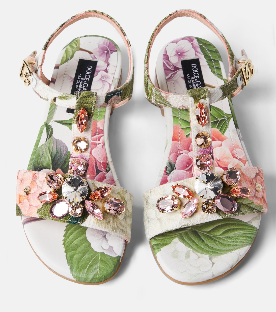Sandales à fleurs et cristaux | Dolce&Gabbana Kids