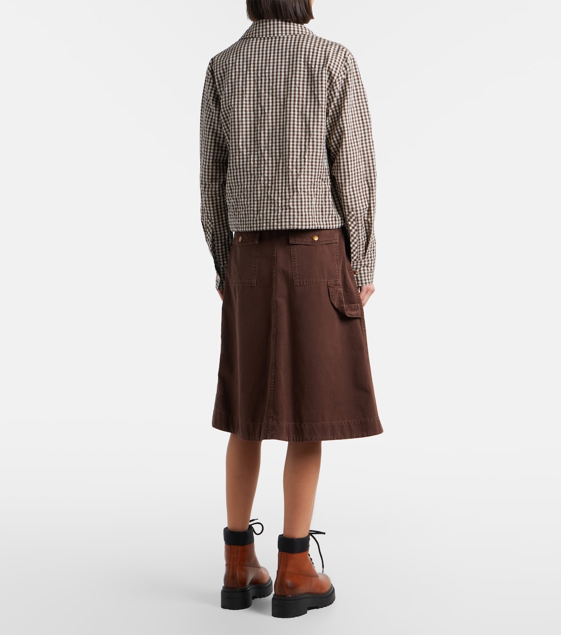 Gonna midi di jeans con cintura | Moncler