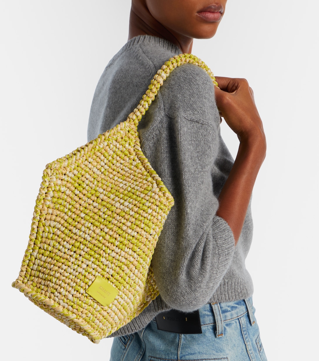 Lotus Mini raffia tote bag | Khaite