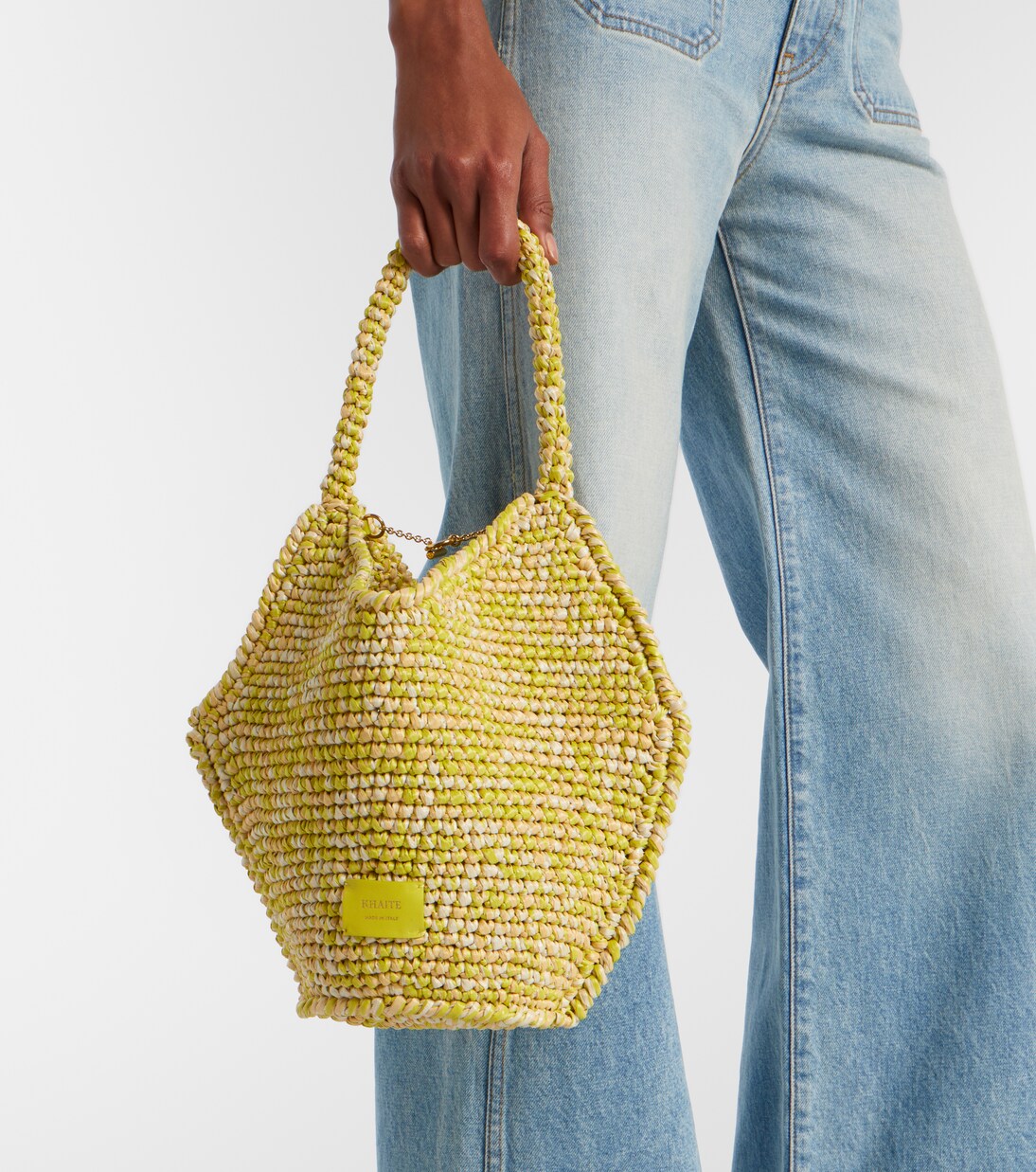 Lotus Mini raffia tote bag | Khaite