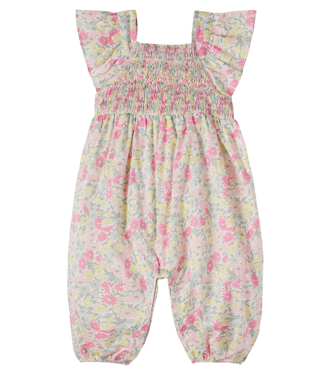 Baby floral smocked cotton playsuit | Tartine et Chocolat