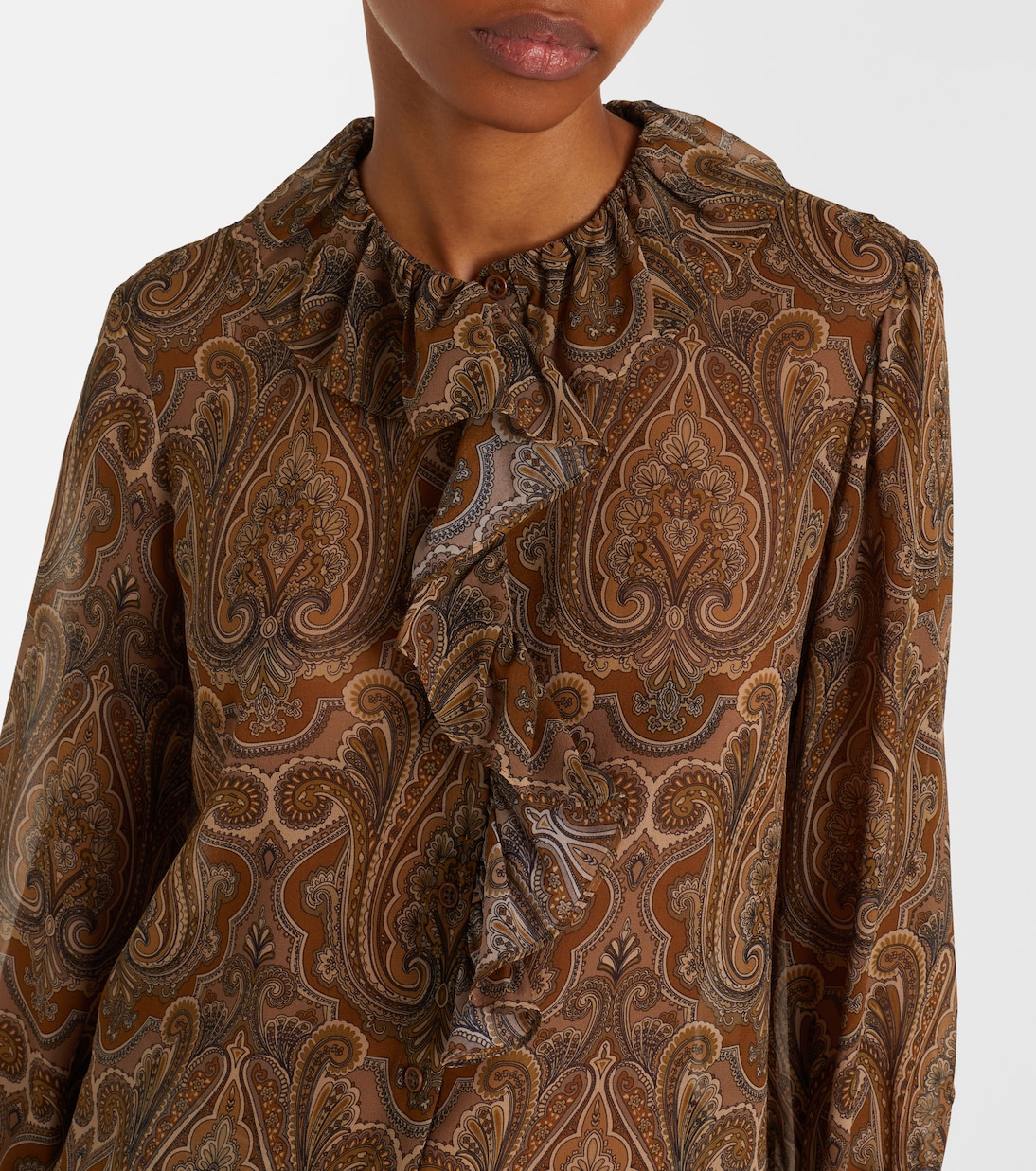 بلوزة من الحرير بطبعة بيزلي Cecily | Nili Lotan