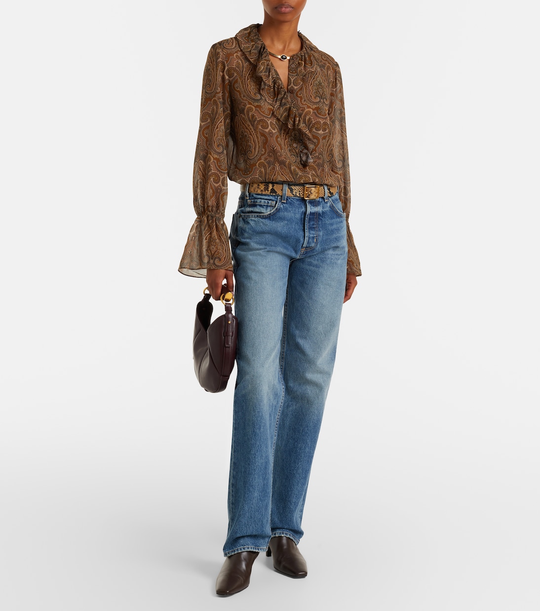 بلوزة من الحرير بطبعة بيزلي Cecily | Nili Lotan