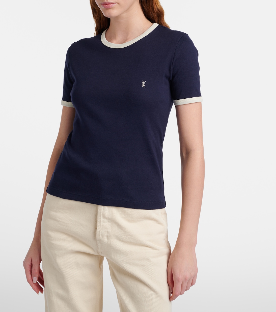 T-Shirt Cassandre aus Baumwoll-Jersey | Saint Laurent